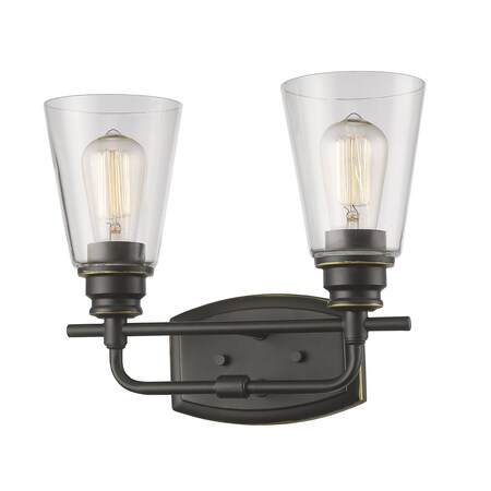 Z-Lite Annora 2 Light Vanity, Olde Bronze & Clear 428-2V-OB